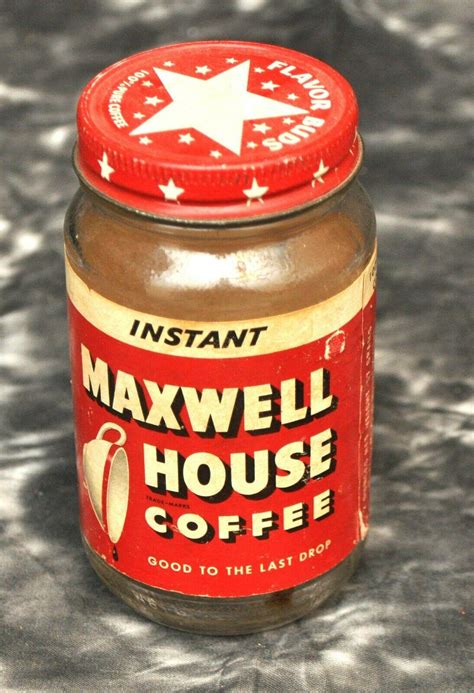 1950's Maxwell House Instant Coffee Flavor Buds Jar w/ Label Vintage 4 ...