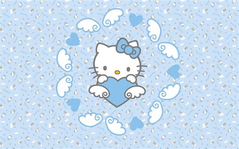 Download Baby Blue Hello Kitty Desktop Wallpaper | Wallpapers.com