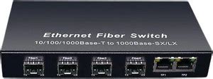 HANUTECH 6 Port Gigabit Ethernet Fiber Switch 4 SFP Fiber Port 2 RJ45 ...