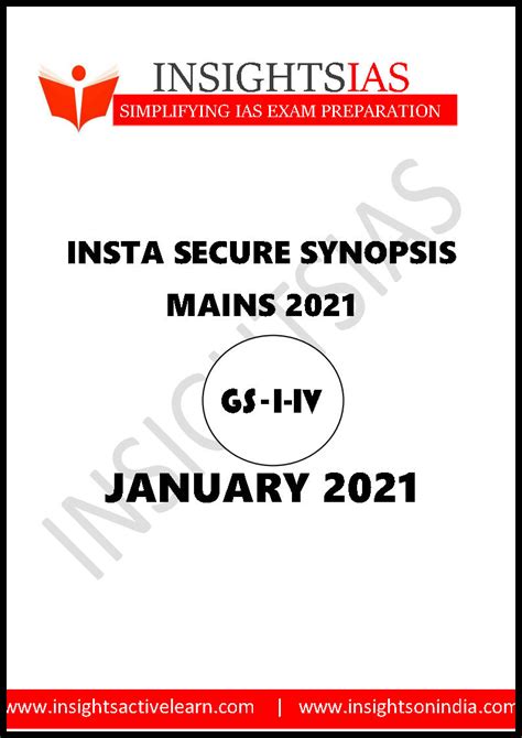 Insightsonindia IAS - Mains Secure Synopsis January 2021 - Printed ...