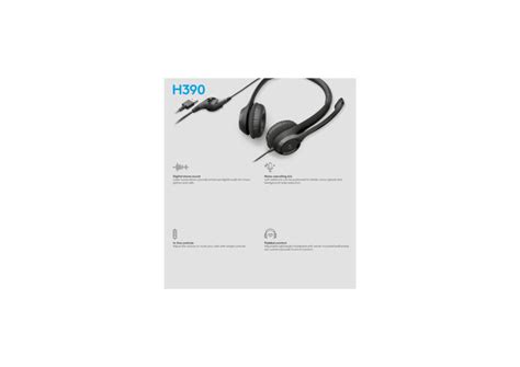 Logitech H390 Wired On Ear Headset for PC/Laptop, Stereo Headphones wi ...