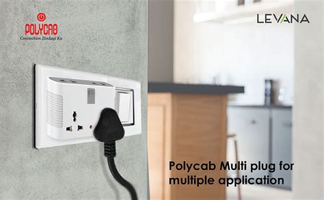 Polycab 4 Way Universal Multi-Plug For Home & Office Use With Surge ...