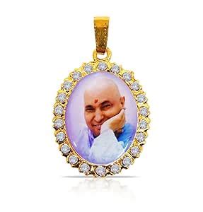 Buy (1 Pcs Mix Design Swaroop/Photo) Metal Golden Color Oval Shape ...