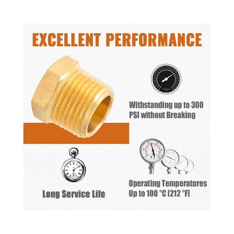 Buy SUNGATOR 3/8 Inch NPT Male Brass Outer Hex Thread Fitting, Socket ...