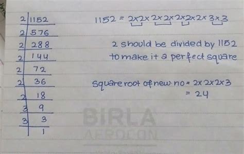 find the smallest number by which 1152 must be divided so that it ...