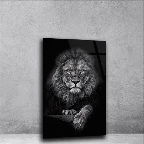 Jungle Sovereign: Lion - King of the Jungle on Tempered Glass – thedecorark