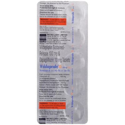 Vildapride D 100/10mg Strip Of 10 Tablets: Uses, Side Effects, Price ...