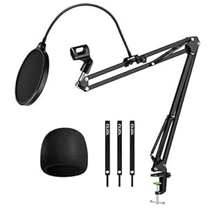 YOTTO Adjustable Mic Stand for Blue Yeti Snowball Suspension Boom ...