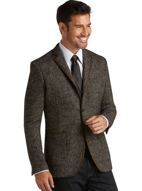 Sport Coats - Tallia Brown Herringbone Modern Fit Sport Coat - Men's ...