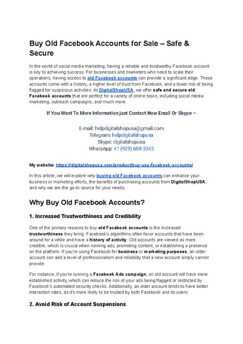 Buy Old Facebook Accounts for Sale – Safe & Secure - For businesses and ...