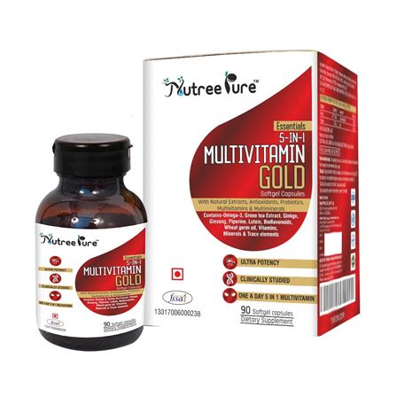 Nutree Pure Max Potency Multivitamin Gold with Omega-3, Antioxidant and ...