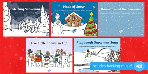 Snowman Songs and Rhymes PowerPoints Pack
