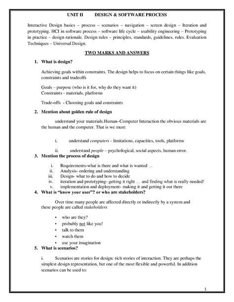 Full note 2 - UNIT II DESIGN & SOFTWARE PROCESS Interactive Design ...