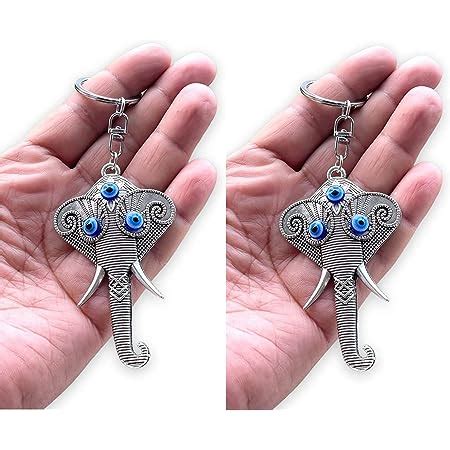 Blue Beads Blue and Silver Color Evil Eye Keychain for Bike/Car Gifting ...