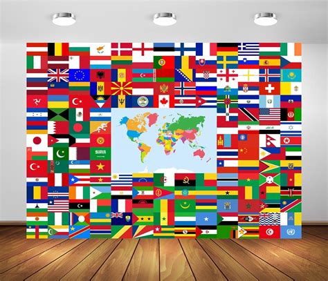 BELECO 7x5ft Fabric World Flags Backdrop India | Ubuy