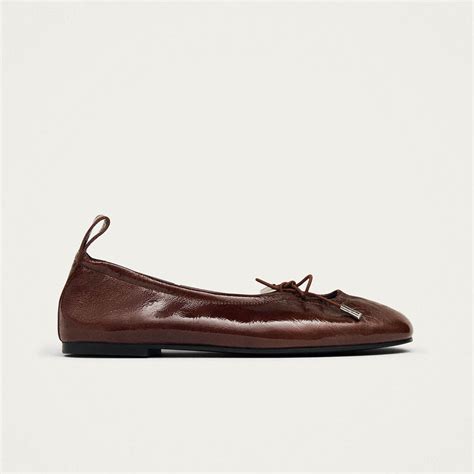 Rosalind Patent Brown Leather Ballet Flats | ALOHAS