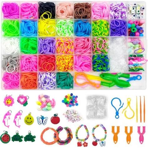PATPAT® 2500Pcs+ Loom Bands Kit For Kids Girls Rainbow Looms Rubber ...