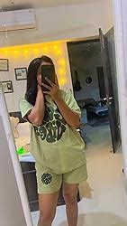 Buy KSHS Women's Cotton Printed Night Suit Set of Top & Shorts (Small ...