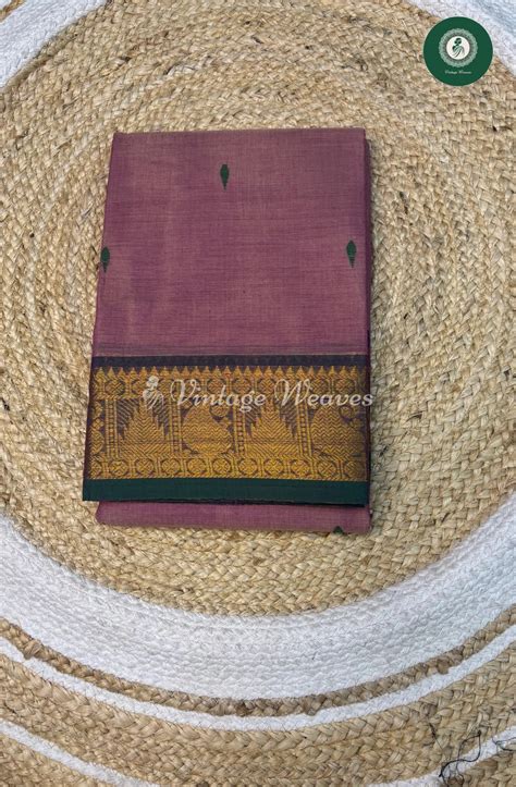 Kanchi Cotton Saree With Butta and TempleBorder-Pink – Vintage Weaves