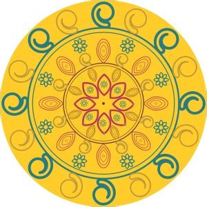 DR Design 43 cm rangoli floor sticker wall sticker festivel sticker12 ...