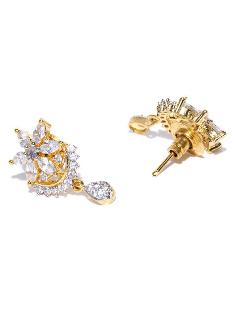 Gold Plated Leaf Pattern American Diamond Studded Mangalsutra Set ...