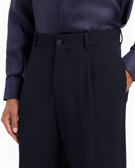 Single-pleat virgin wool trousers | Giorgio Armani