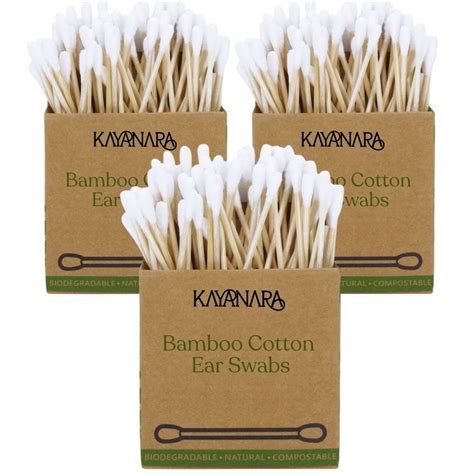 Buy Kayanara Natural Bamboo Cotton Ear Swabs - Pack of 3 Online
