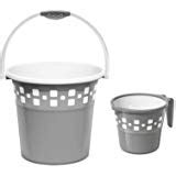 Regalo Unbreakable Plastic Bucket with Mug (16ltr) Grey: Amazon.in ...
