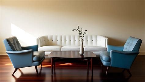 Modern living room interior design in a midcentury style home beside a ...