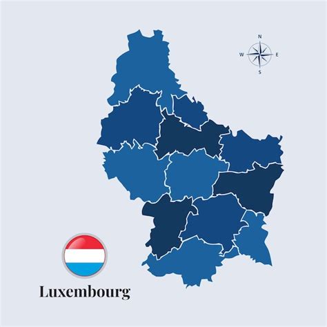Luxemburg-Karte mit Flagge Luxemburg-Flaggenkarte | Premium Vektor