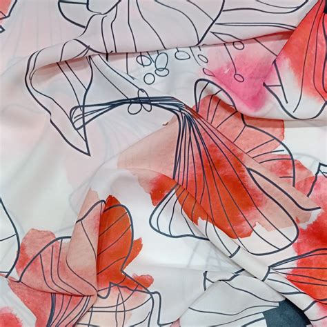 Bloosom Red Flowers Print On Royal Georgette
