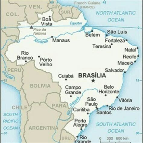 The map of brazil country with state and its capital... - Brainly.in