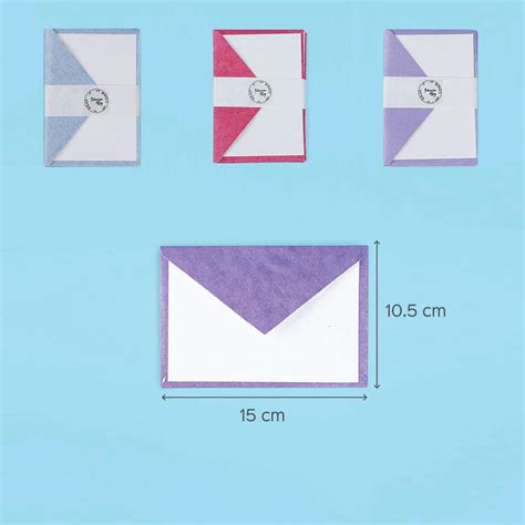 Buy Handmade Paper Envelopes With Cards, Pack of 10 Online On Zwende
