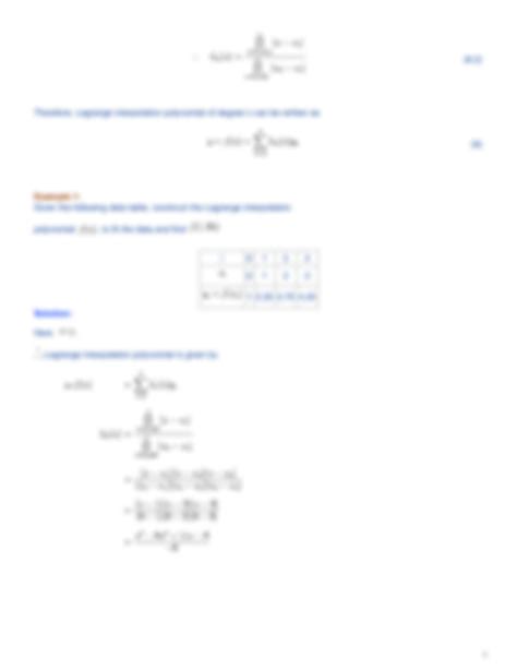 Image result for Lagrange Interpolation Examples