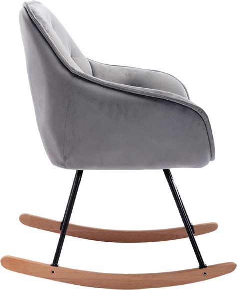 Buy Lazyspace Solid Wood Rocking Chair, Modern Comfortable Accent Chair ...