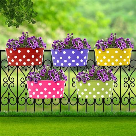 TrustBasket Oval Railing Planter – Premium Anti-Rust Hanging Pots for ...