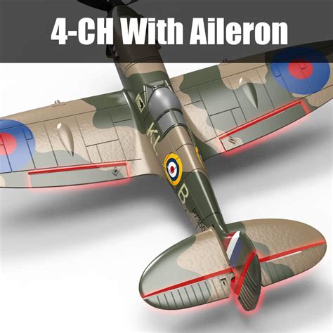 Buy RC Plane Spitfire Fighter 2.4Ghz 4CH Remote Control Aircraft Ready ...