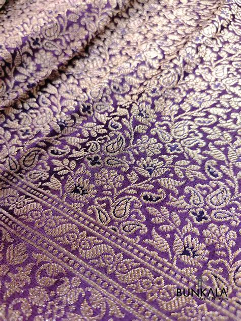 Shop Dark Purple Mashru Silk Silver Zari Brocade Weaved Banarasi Saree ...