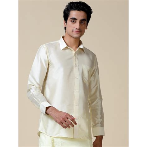 Buy TATTVA Cream Men Classic Slim Fit Ethnic Shirt Online