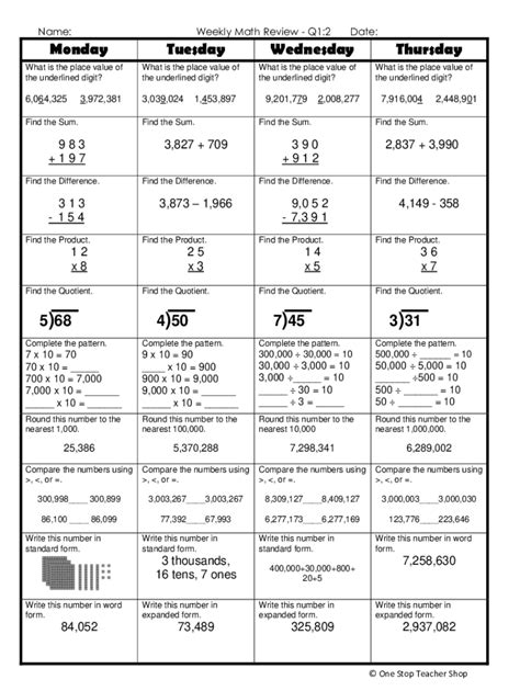 Image result for Weekly Math Homework Answer Key