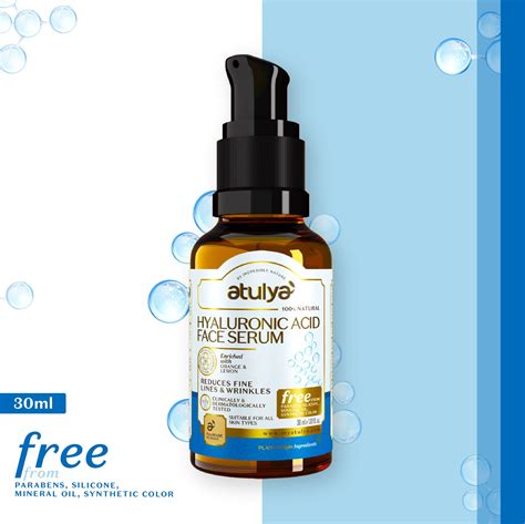 Atulya Hyaluronic Acid Face Serum for Fine Lines and Wrinkles - 30ml ...