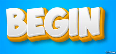 Begin Text Effect and Logo Design Word