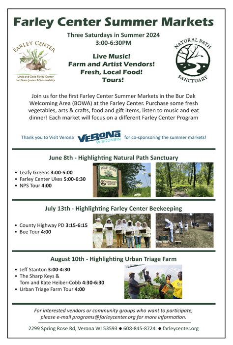 Farley Center Summer Market featuring the Farley Center Bees