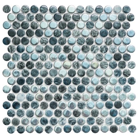 The Tile Life Sample - Eterna Penny Arrecife Iridis Grey 4-in x 4-in ...