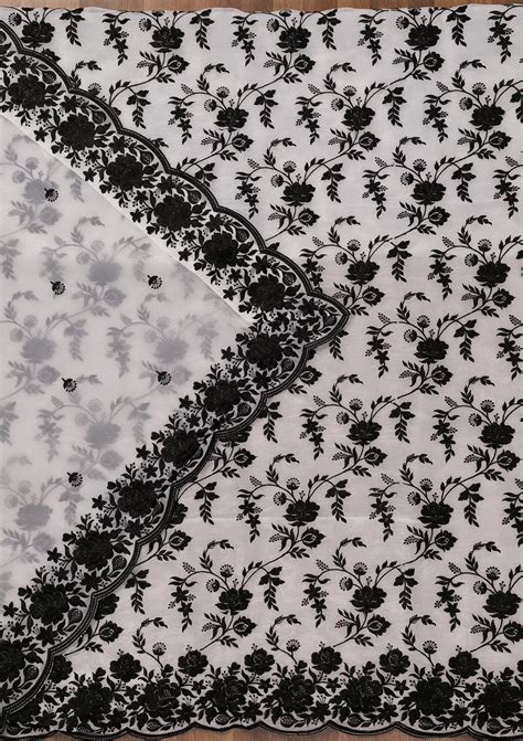 Buy White Threadwork Tissue Unstitched Salwar Suit - Koskii