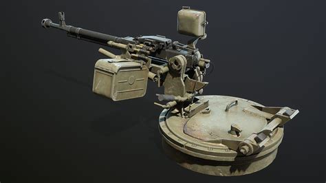 3D Model DShK Machine Gun Turret For ASU-85 - TurboSquid 2301917