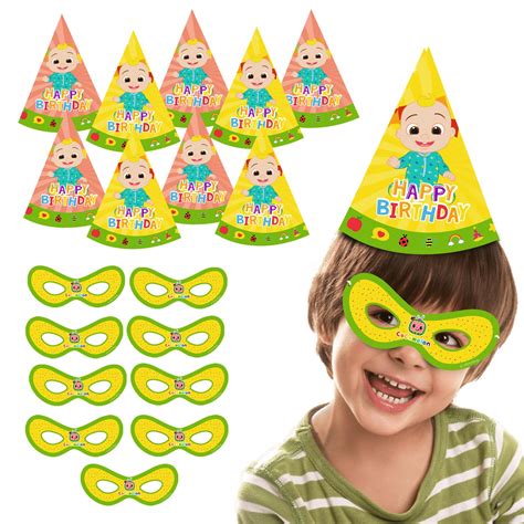 Party Propz CoComelon Theme Birthday Accessories - 20Pcs Birthday Hats ...