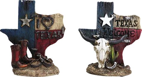 EbrosGift Ebros Gift Set of 2 Rustic Western State of Texas India | Ubuy