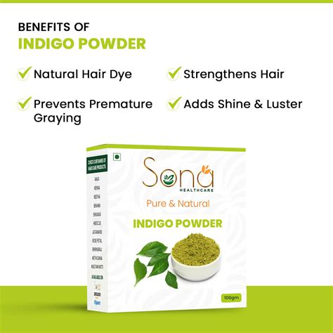 Sona Healthcare Indigo Leaves Powder (100 Grams) For Hair Colour ,Natu ...