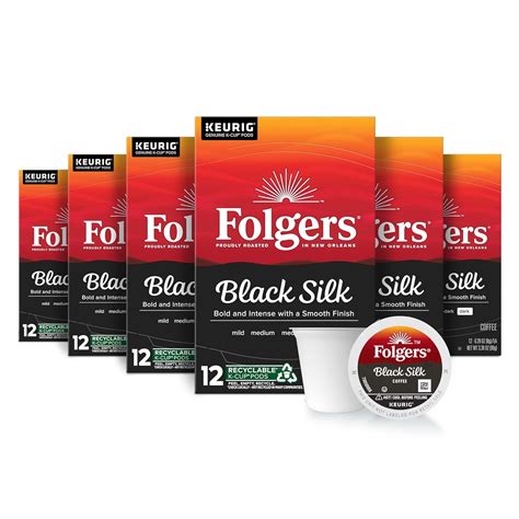 Folgers Black Silk Dark Roast Coffee, 72 Keurig K-Cup Pods - Walmart.com
